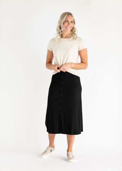Essential Ribbed Midi Skirt IC Skirts