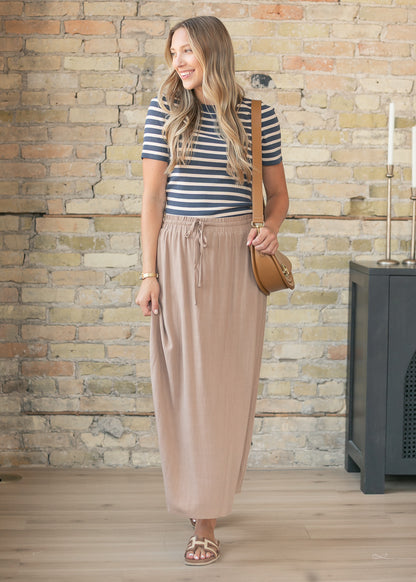 Essential Woven Drawstring Maxi Skirt IC Skirts