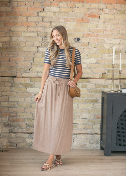 Essential Woven Drawstring Maxi Skirt IC Skirts XS