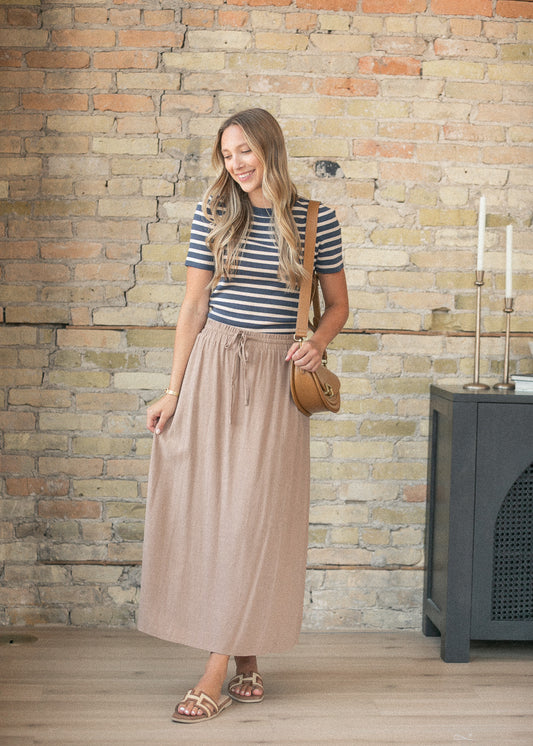 Essential Woven Drawstring Maxi Skirt IC Skirts XS
