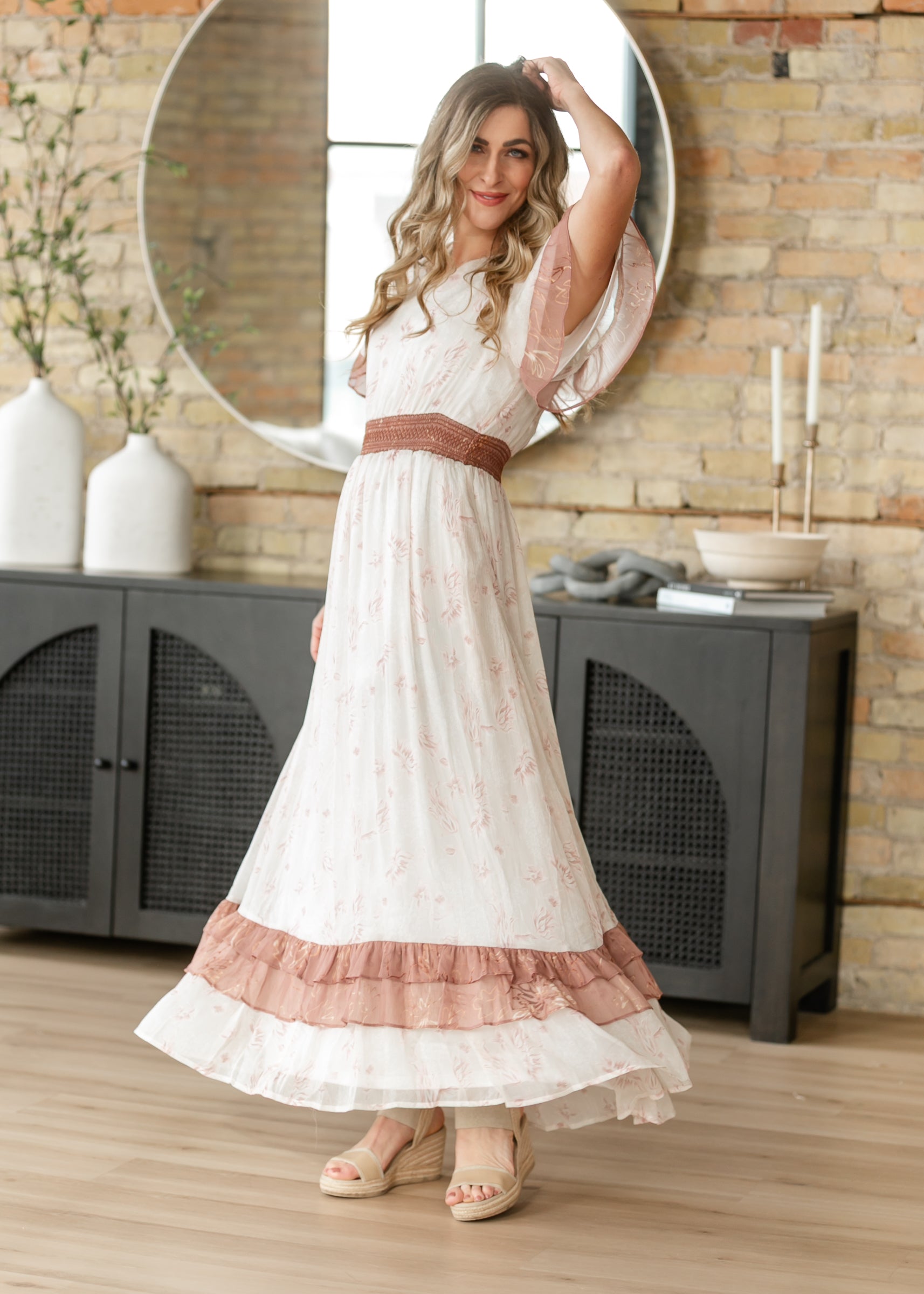 Estelle Pink Floral Maxi Dress IC Dresses