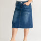 Eva Raw Hem Stitched Midi Skirt IC Skirts
