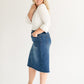 Eva Raw Hem Stitched Midi Skirt IC Skirts