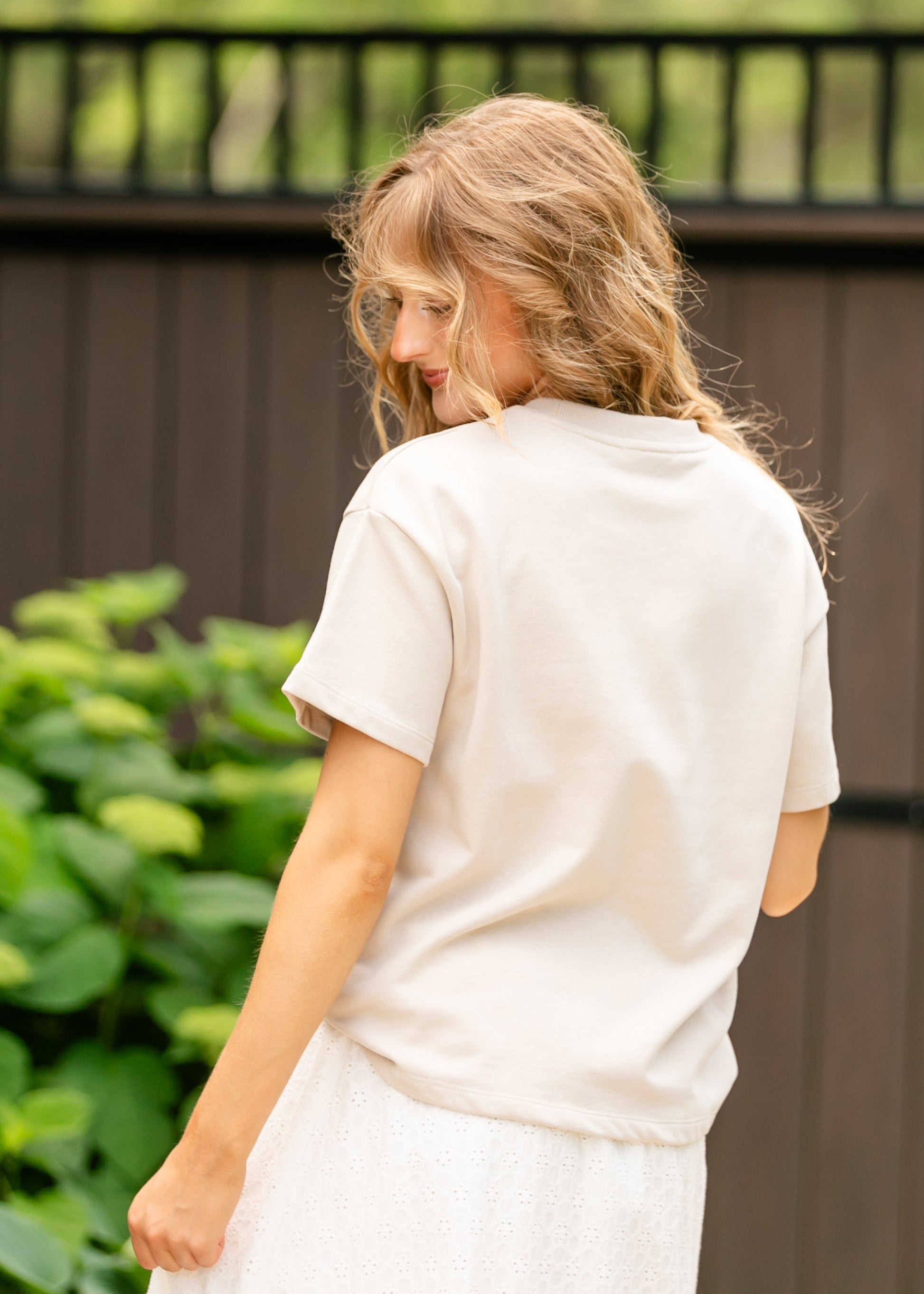 Eyelet Detail Faith Tee FF Tops