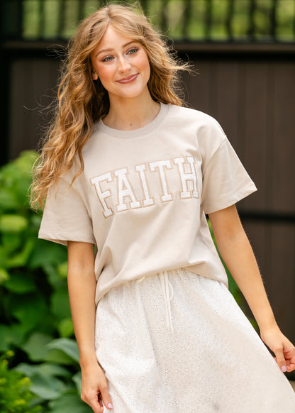 Eyelet Detail Faith Tee FF Tops
