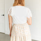 Eyelet Lace Sleeve Crewneck Top FF Tops