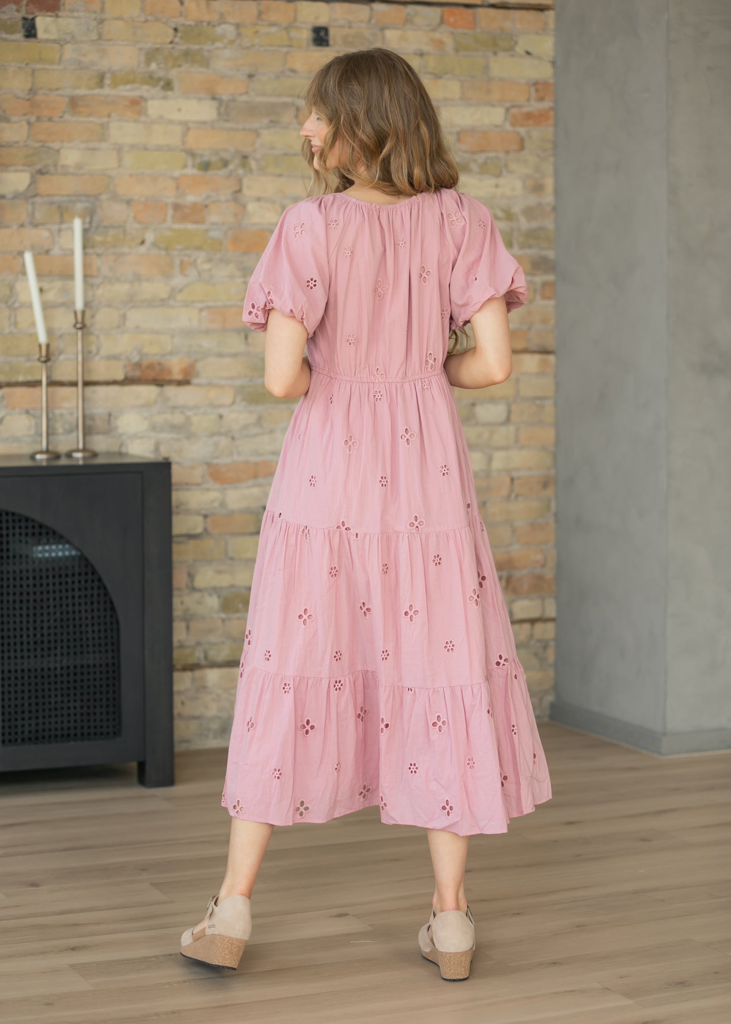 Eyelet Square Neck Maxi Dress FF Dresses