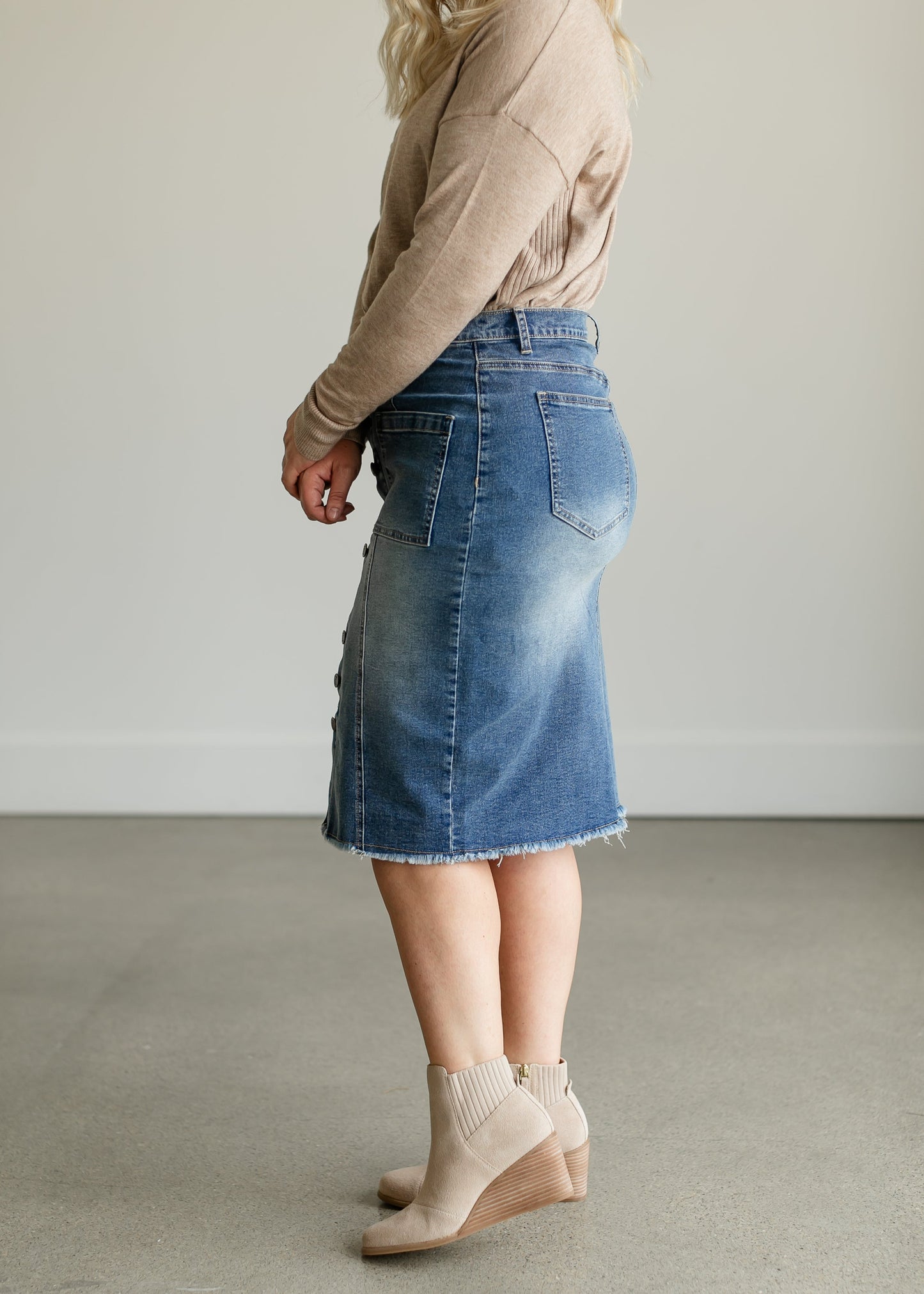 Farrah Denim Midi Skirt IC Skirts