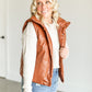Faux Leather Full Snap Puffer Vest FF Tops