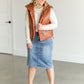 Faux Leather Full Snap Puffer Vest FF Tops