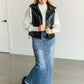 Faux Leather Full Snap Puffer Vest FF Tops