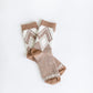 Faux Mohair Diamond Pattern Socks Accessories Camel