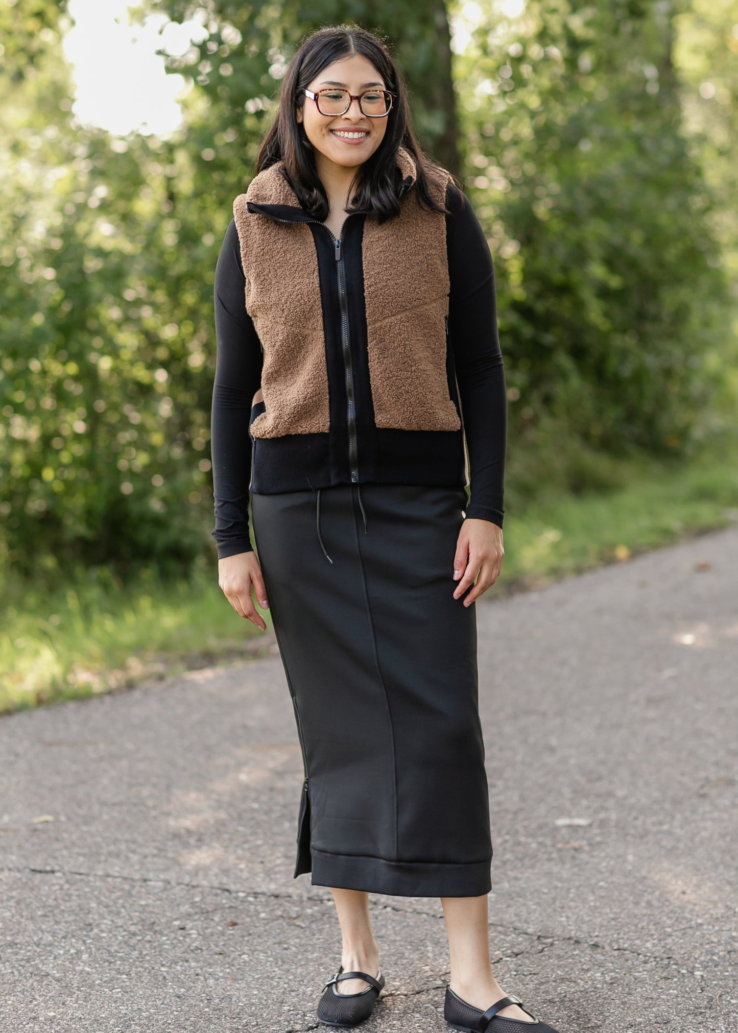 Faux Sherpa Zip-up Vest FF Layering Essentials