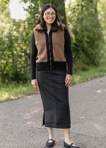 Faux Sherpa Zip-up Vest FF Layering Essentials