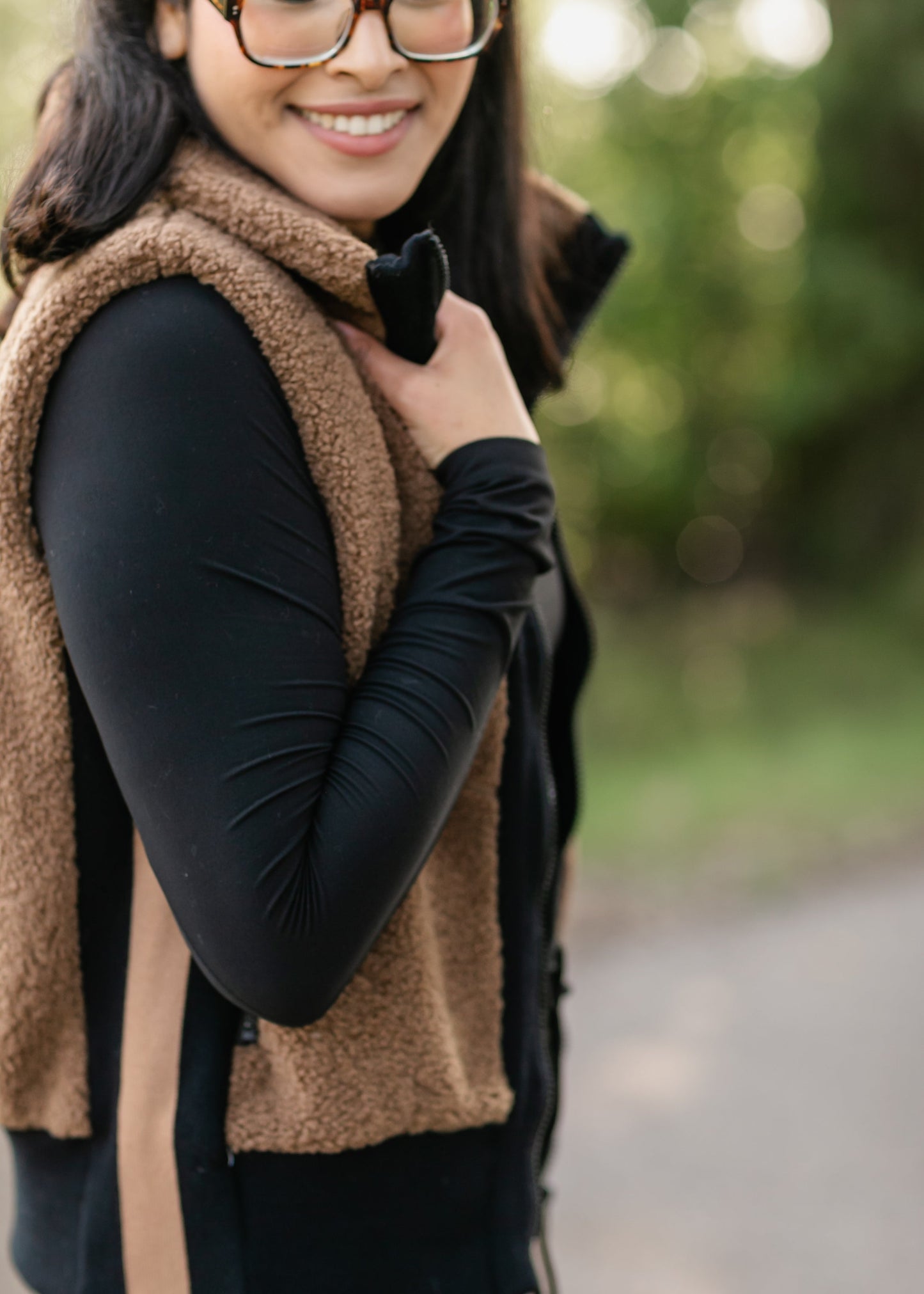 Faux Sherpa Zip-up Vest FF Layering Essentials