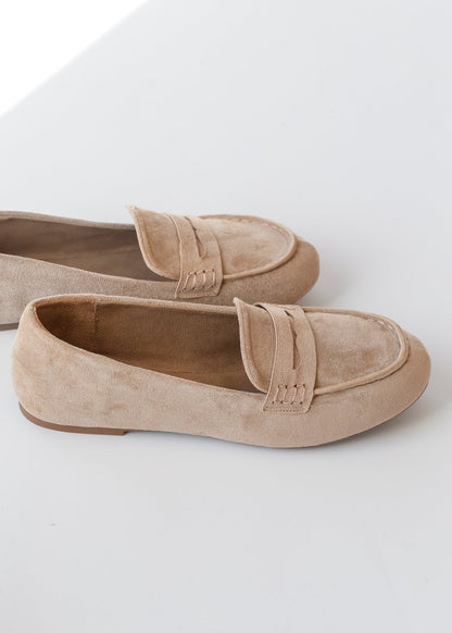 Faux Suede Penny Loafer Shoes