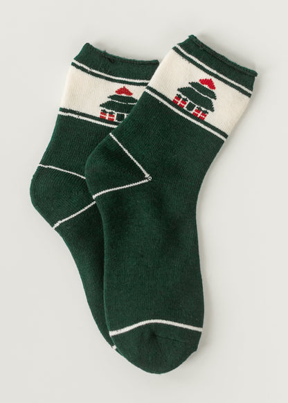 Festive Christmas Holiday Crew Socks Accessory Christmas Tree