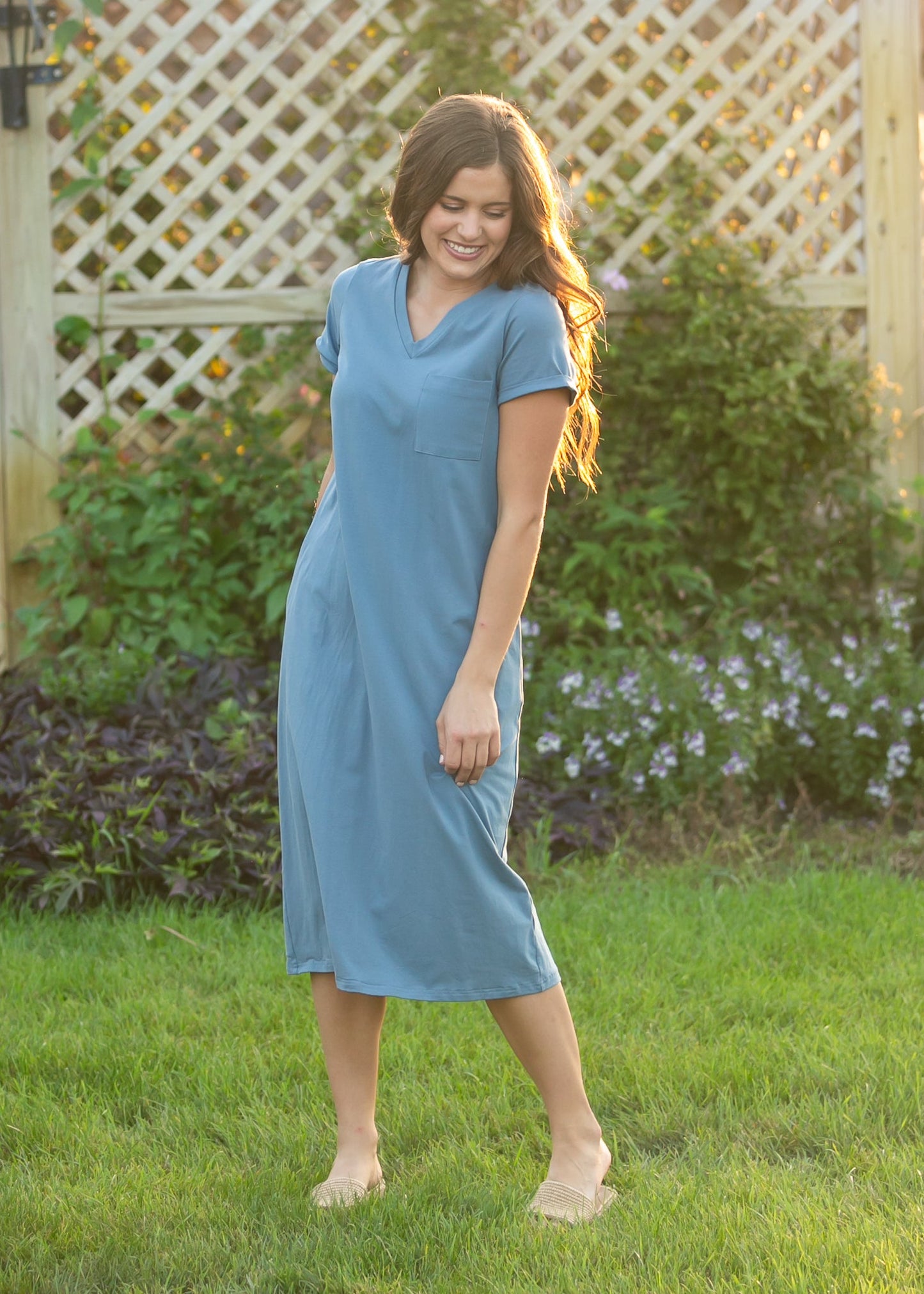 Finley Teal V-neck T-shirt Dress IC Dresses