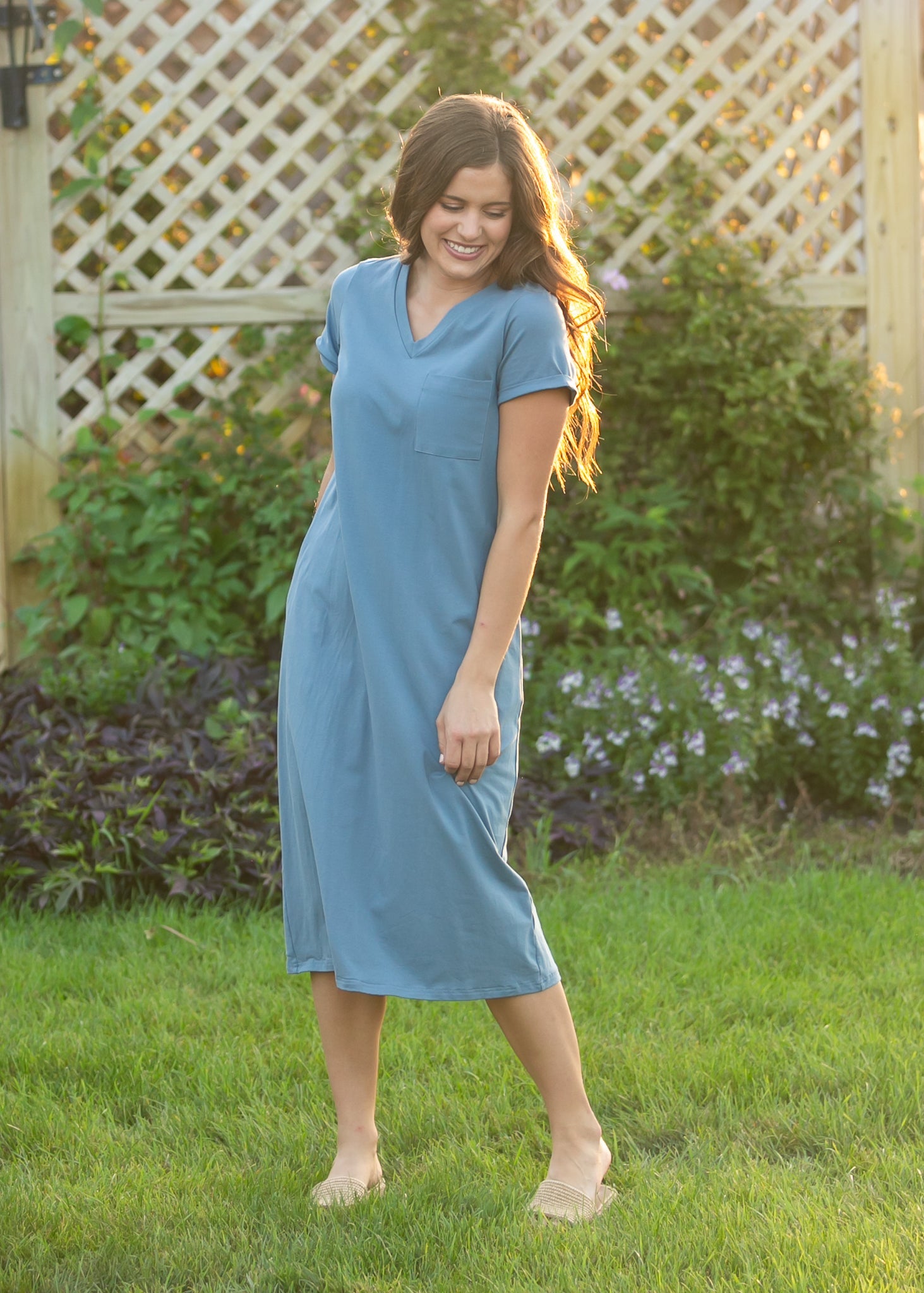 Finley Teal V-neck T-shirt Dress IC Dresses
