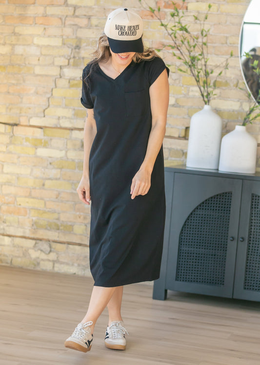 Finley V-neck T-shirt Dress IC Dresses Black / XS