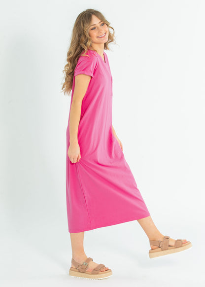 Finley V-Neck T-Shirt Midi Dress IC Dresses