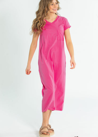 Finley V-Neck T-Shirt Midi Dress IC Dresses