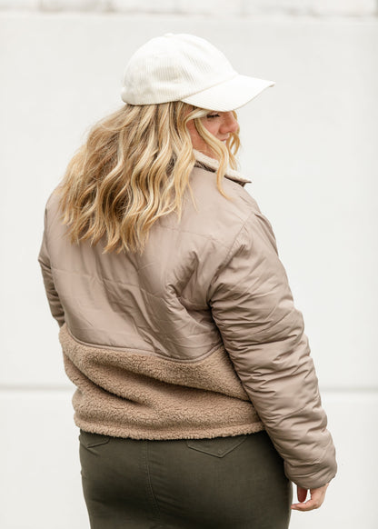 Fleece Block Zip Up Coat FF Layering Essentials