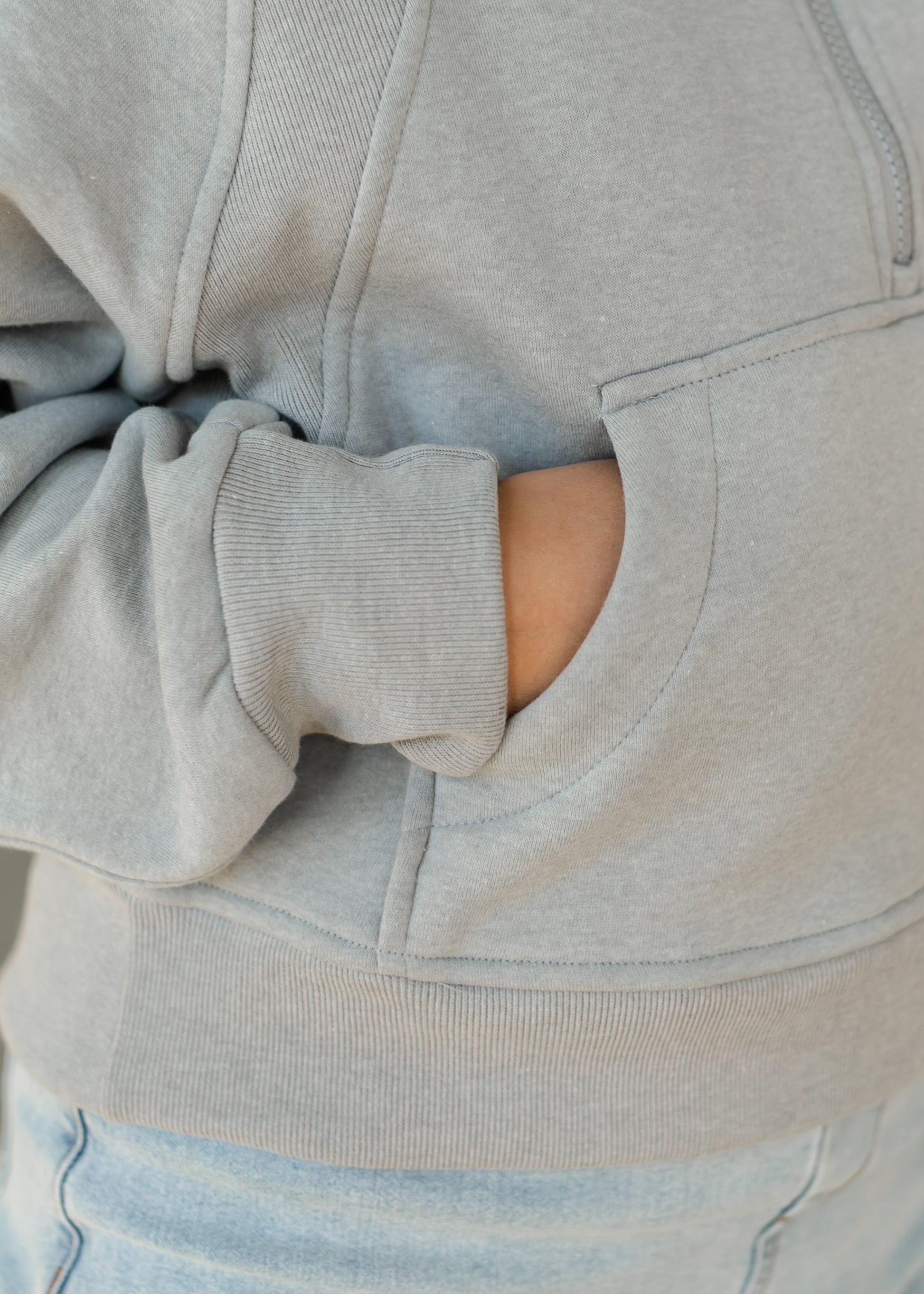 Fleece Half Zip Funnel Neck Sweatshirt FF Tops