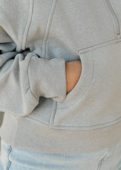Fleece Half Zip Funnel Neck Sweatshirt FF Tops