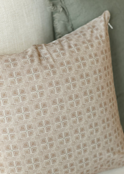 Fleur Grid Brown Throw Pillowcase FF Home + Lifestyle