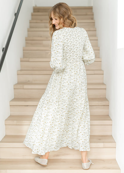 Flora Smocked Midi Dress IC Dresses