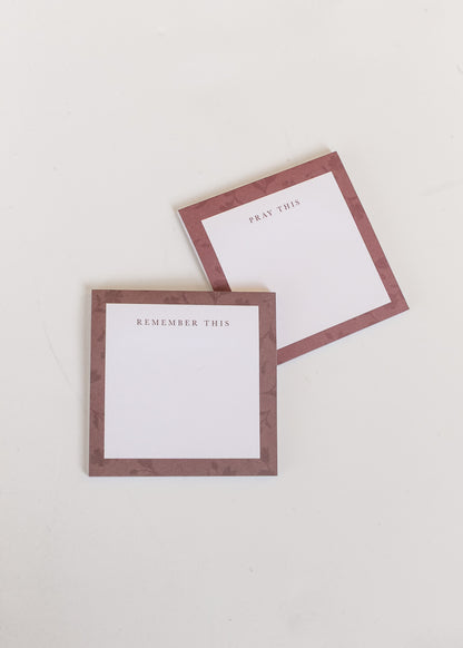 Floral Border Sticky Notes 4 Piece Set Gifts