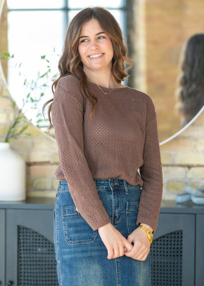 Floral Crochet Pullover Sweater FF Tops