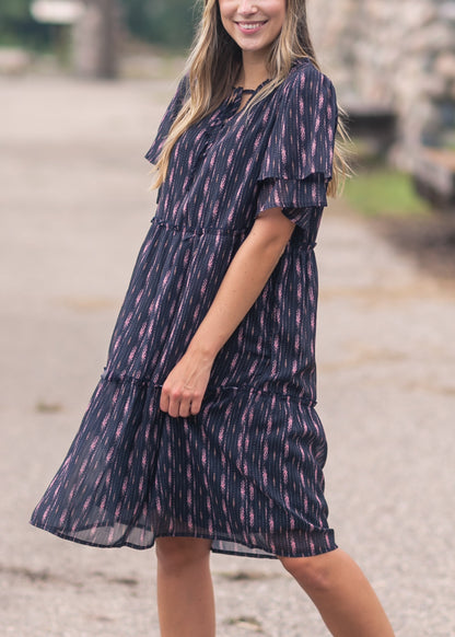 Floral Double Sleeve Midi Dress FF Dresses