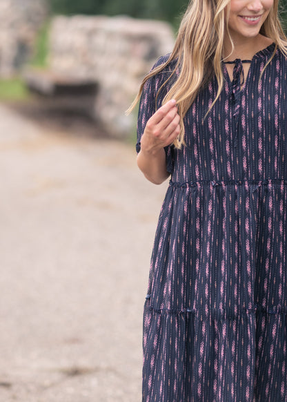 Floral Double Sleeve Midi Dress FF Dresses