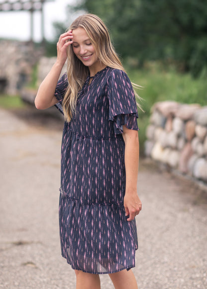 Floral Double Sleeve Midi Dress FF Dresses