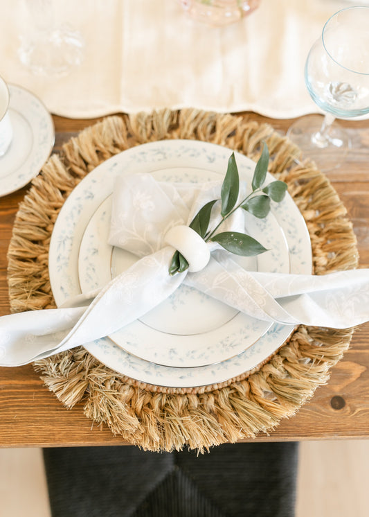 Floral Gray Cloth Napkins Gifts
