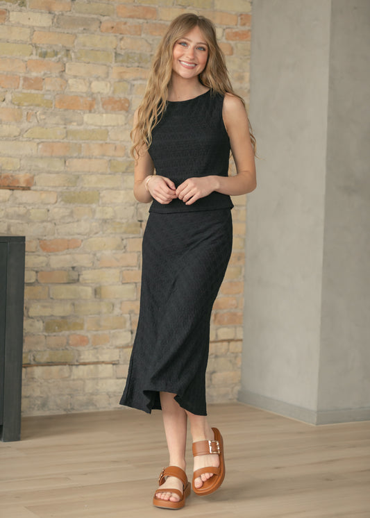 Floral Jacquard Lace Top & Skirt Set - FINAL SALE FF Tops