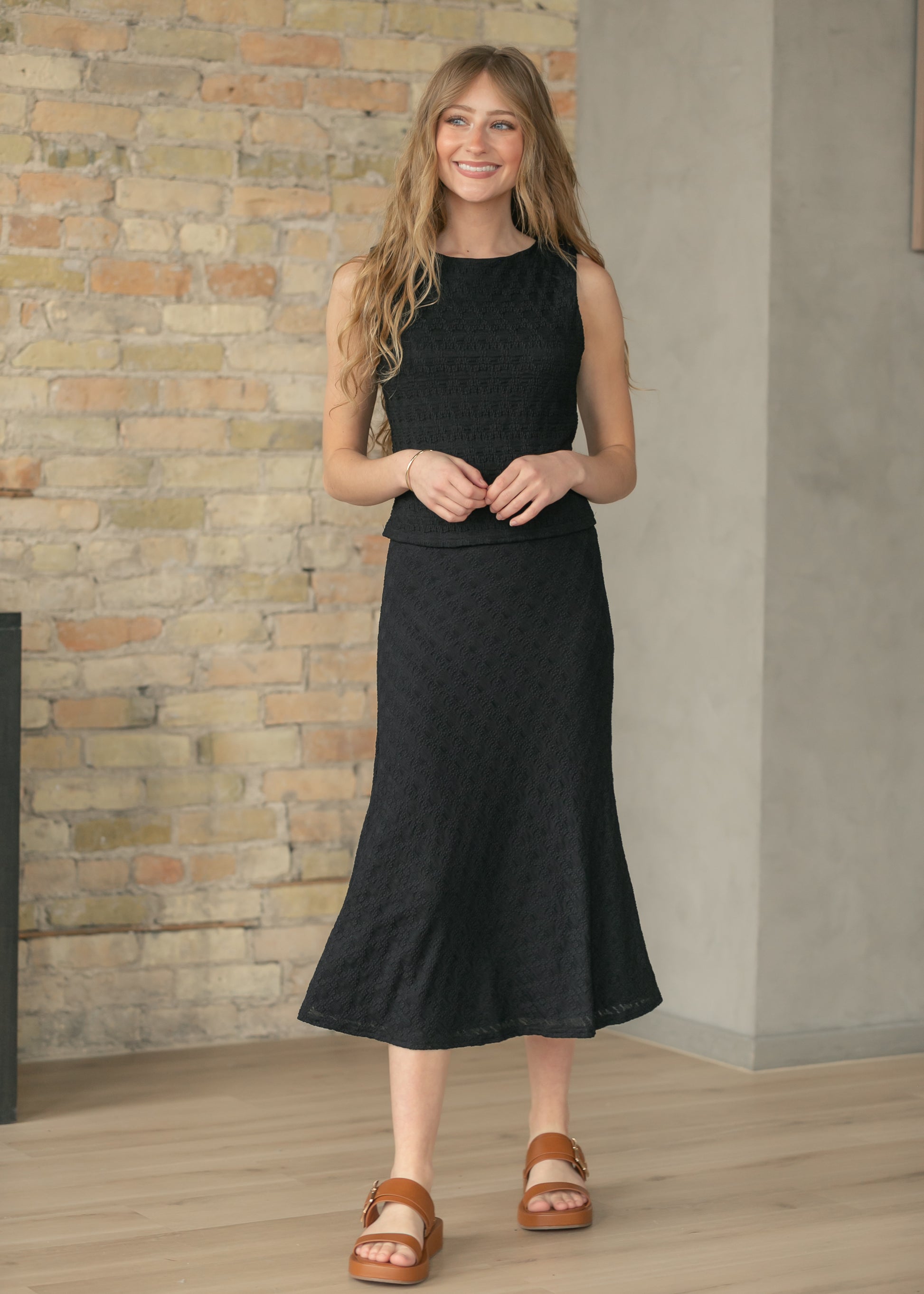 Floral Jacquard Lace Top & Skirt Set - FINAL SALE FF Tops