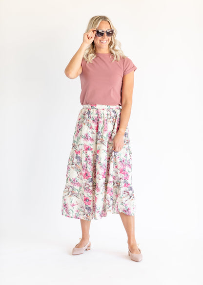 Floral Lined Maxi Skirt FF Skirts