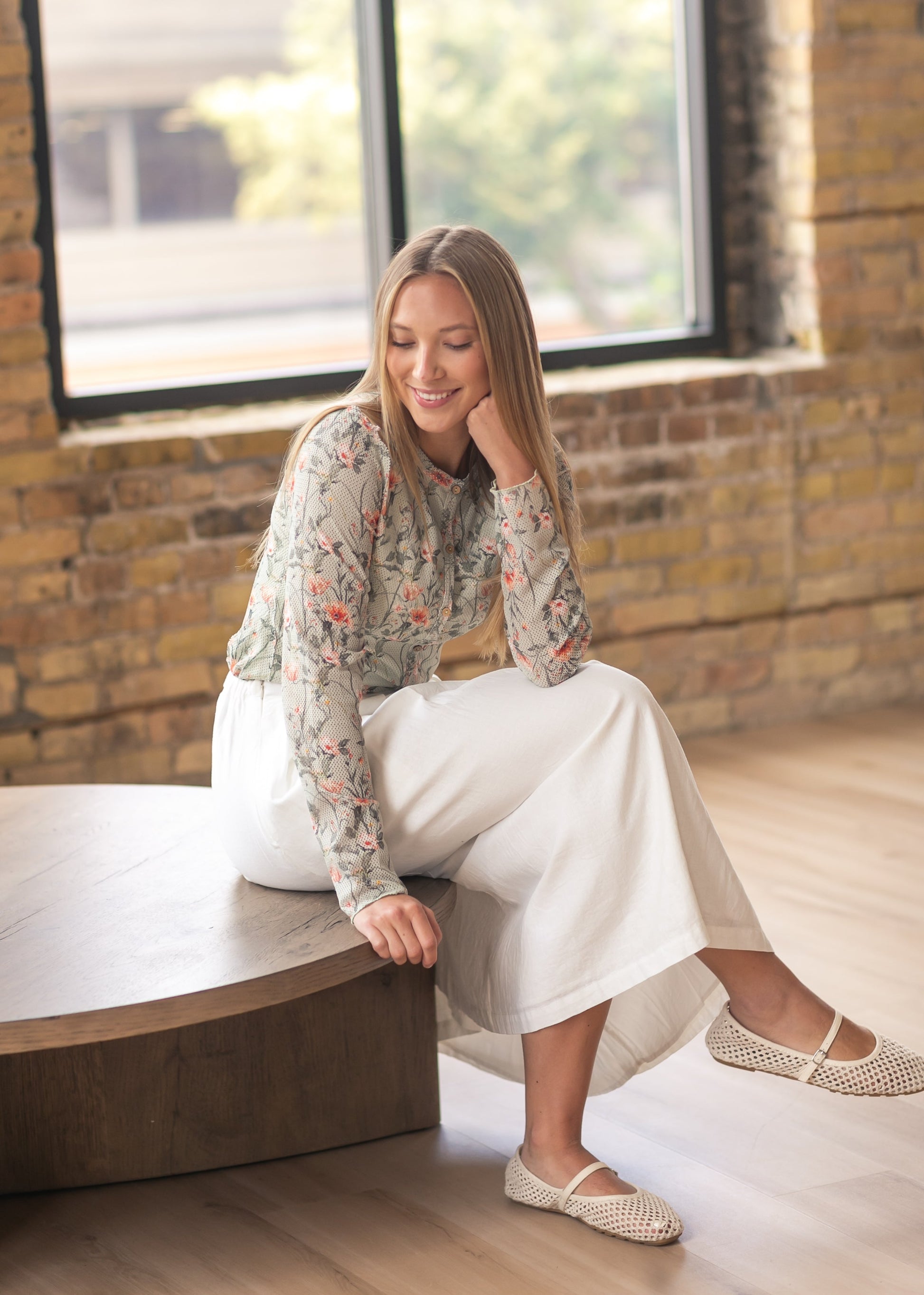 Floral Mesh Button Cardigan FF Layering Essentials