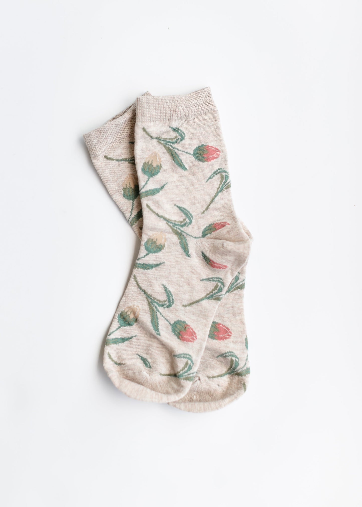 Floral Patterned Crew Socks Accessories