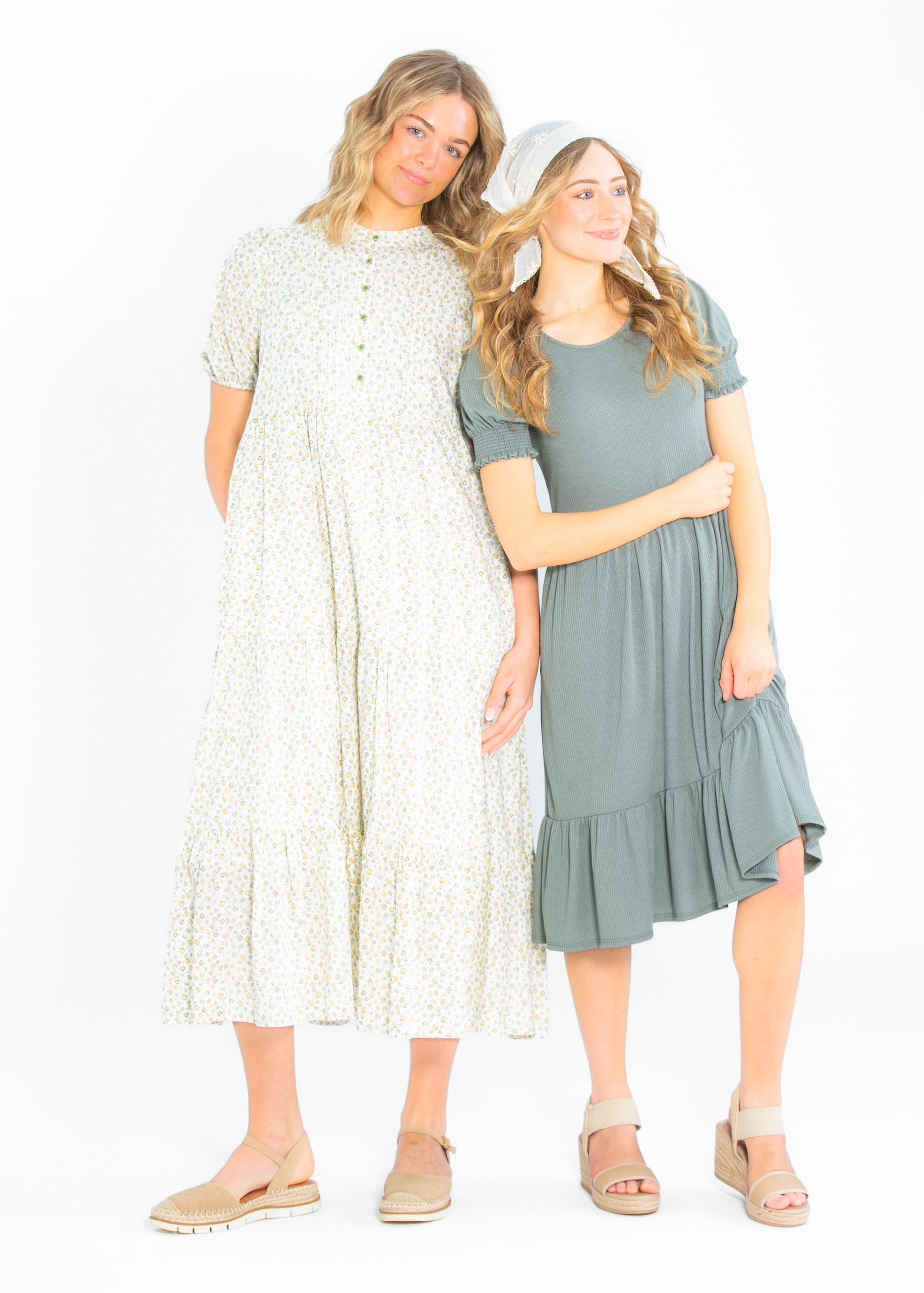 Floral Pintuck Button Front Maxi Dress FF Dresses