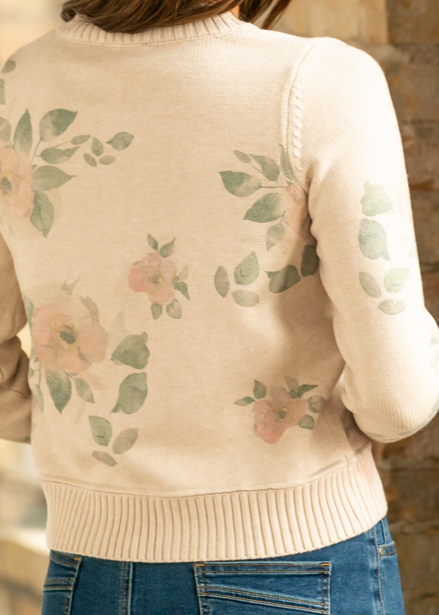 Floral Print Button Up Cardigan FF Layering Essentials