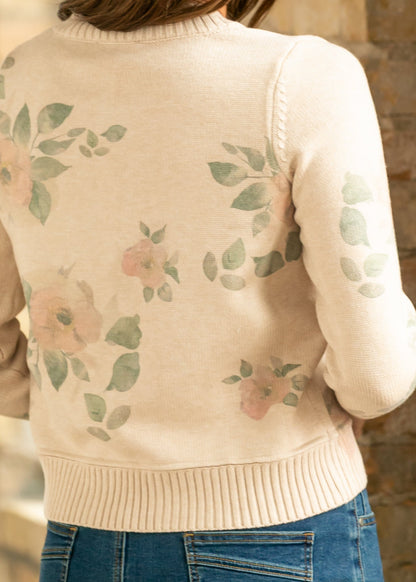 Floral Print Button Up Cardigan FF Layering Essentials