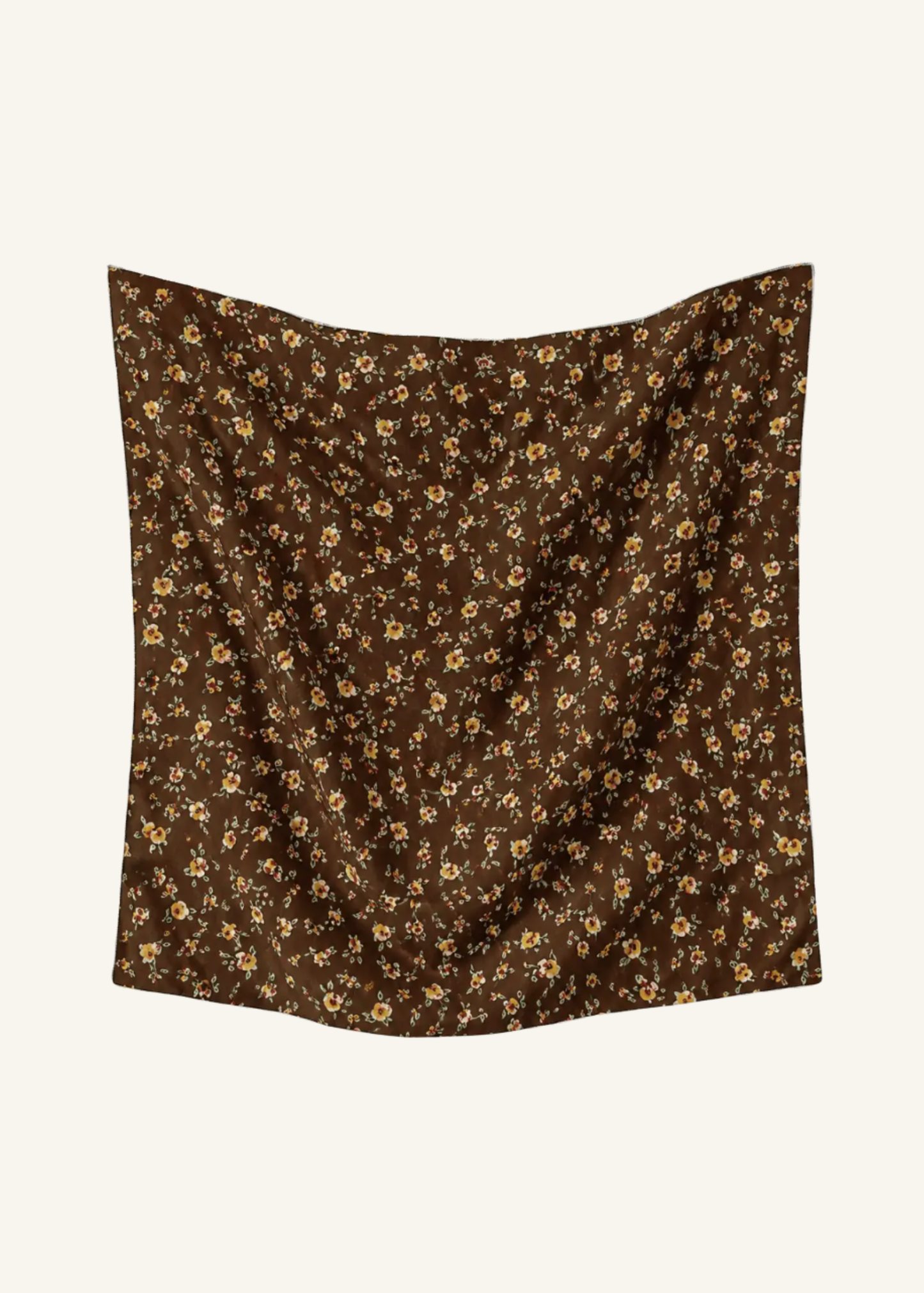 Floral Print Coffee Brown Bandana Accessory