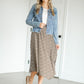 Floral Print Handkerchief Midi Skirt Skirts Olive / S