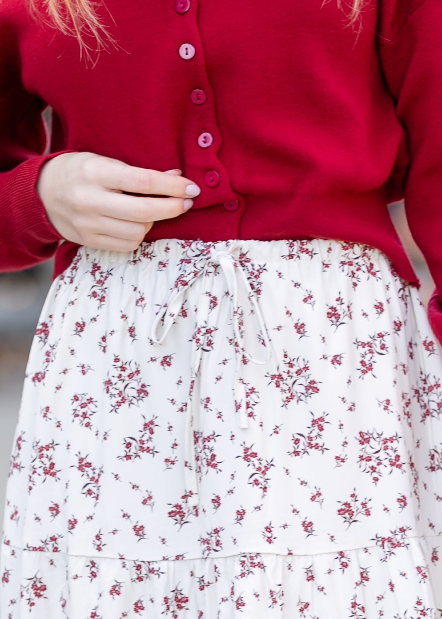 Floral Print Tiered Maxi Skirt FF Skirts