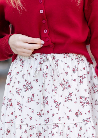 Floral Print Tiered Maxi Skirt FF Skirts