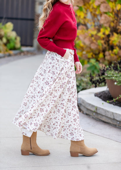 Floral Print Tiered Maxi Skirt FF Skirts